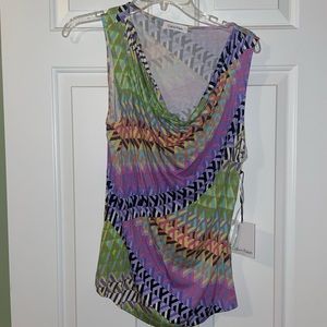 NWT Calvin Klein colorful drape neck tank
